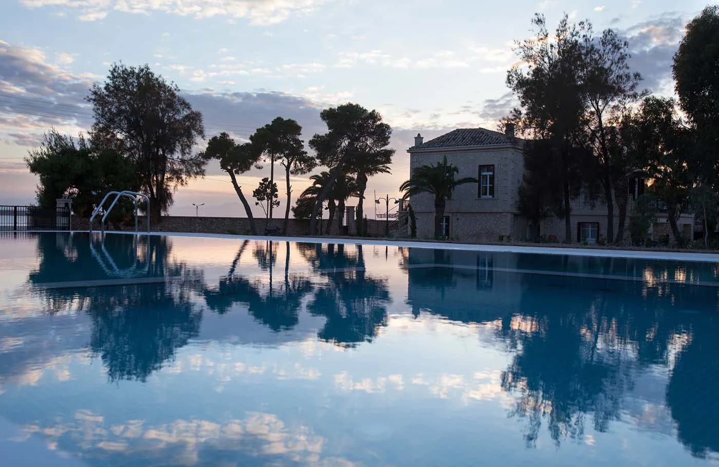 Pool area with sun beds